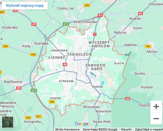 warsztaty dla dzieci z dojazdem Częstochowa mapa